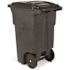 Toter 64 Gal. Greenstone Trash Can with Quiet Wheels and Attached Lid