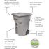 Toter 96 Gallon Greenstone Outdoor Trash Can/Garbage Can with Quiet Wheels and Attached Lid