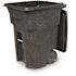 Toter 96 Gallon Blackstone Outdoor Trash Can/Garbage Can with Quiet Wheels and Attached Lid