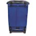 Toter 96 Gallon Blue Outdoor Trash Can/Garbage Can with Quiet Wheels and Attached Lid