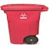 Toter 64 Gal. Red Hazardous Waste Trash Can with Wheels and Lid Lock