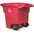 Toter 64 Gal. Red Hazardous Waste Trash Can with Wheels and Lid Lock