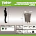 Toter 64 Gal. Graystone Document Trash Can with Wheels and Lid Lock (2 Caster Wheels, 2 Stationary Wheels)