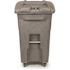 Toter 64 Gal. Graystone Document Trash Can with Wheels and Lid Lock (2 Caster Wheels, 2 Stationary Wheels)