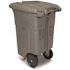 Toter 64 Gal. Graystone Document Trash Can with Wheels and Lid Lock (2 Caster Wheels, 2 Stationary Wheels)