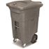Toter 64 Gal. Graystone Document Trash Can with Wheels and Lid Lock (2 Caster Wheels, 2 Stationary Wheels)