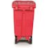 Toter 64 Gal. Red Hazardous Waste Trash Can with Wheels and Lid Lock (2 Caster Wheels 2 Stationary Wheels)