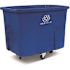 Toter 16 cu. ft. 500 lbs. Capacity Blue Recycle Symbol Heavy-Duty Manual Cube Truck