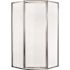 Tides 16-3/4 in. W x 24 in. W x 16-3/4 in. W x 70 in. H Framed Neo-Angle Shower Door in Silver Finish with Obscure Glass