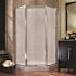 Tides 16-3/4 in. x 24 in. x 16-3/4 in. x 70 in. Framed Neo-Angle Shower Door in Brushed Nickel Finish with Obscure Glass