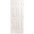 Masonite 30 in. x 80 in. 6 Panel Left-Handed Primed Composite Solid Core Single Prehung Interior Door 4-9/16 in. Flat Jamb
