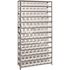 Economy 4 in. Shelf Bin 12 in. x 36 in. x 75 in. 13-Tier Shelving System Complete with QSB101 Clear Bins