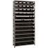 1275-101BK Economy 4 in Shelf Bin 12 in. x 36 in. x 75 in. 13 Tier Shelving System- Complete with QSB102 Black Bins