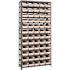 1275-101IV Economy 4 in. Shelf Bin 12 in. x 36 in. x 75 in. 13-Tier Shelving System Complete with QSB102 Ivory Bins