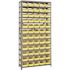1275-101YL Economy 4 in. Shelf Bin 12 in. x 36 in. x 75 in. 13-Tier Shelving System Complete with QSB102 Yellow Bins