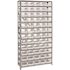 1275-101CL Economy 4 in. Shelf Bin 12 in. x 36 in. x 75 in. 13-Tier Shelving System Complete with QSB102 Clear Bins