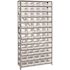 Economy 4 in. Shelf Bin 18 in. x 36 in. x 75 in. 13-Tier Shelving System Complete with QSB104 Clear Bins