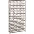 Economy 4 in. Shelf Bin 18 in. x 36 in. x 75 in. 13-Tier Shelving System Complete with QSB108 Clear Bins