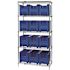 Quantum Storage Systems 18 in. x 36 in. x 74 in. Giant Stack Container Wire Shelving System 5-Tier in Blue