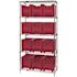Quantum Storage Systems 18 in. x 36 in. x 74 in. Giant Stack Container Wire Shelving System 5-Tier in Red