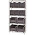 Quantum Storage Systems 18 in. x 36 in. x 74 in. Giant Stack Container Wire Shelving System 5-Tier in Gray