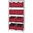 Quantum Storage Systems 18 in. x 36 in. x 74 in. Giant Stack Container Wire Shelving System 5-Tier in Red