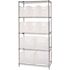 Quantum Storage Systems 18 in. x 36 in. x 74 in. Giant Stack Container Wire Shelving System 5-Tier in Clear