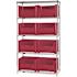 Quantum Storage Systems 18 in. x 42 in. x 74 in. Giant Stack Container Wire Shelving System 5-Tier in Red