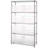 Quantum Storage Systems 18 in. x 42 in. x 74 in. Giant Stack Container Wire Shelving System 5-Tier in Clear