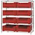 Quantum Storage Systems 18 in. x 36 in. x 74 in. Giant Stack Container Wire Shelving System 5-Tier in Red