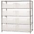 Quantum Storage Systems 36 in. L x 18 in. W x 74 in. H Giant Stack Container Wire Shelving System 5-Tier in Clear