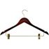 Womens Hanger Walnut Contoured Standard Hook in Brass (100 per Case)