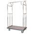 Hospitality 1 Source All-in-one Brushed Stainless Steel Transporter Bellman's Cart with Gray Deck