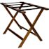 Hospitality 1 Source Walnut Finish Deluxe Wooden Luggage Rack with Black Straps (4 per Case)