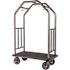 Hospitality 1 Source Coastal Series Powder Coated Stainless Steel Bellman's Cart with Black Rubber Mat Deck