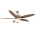 Hampton Bay Carrolton II 52 in. LED Indoor Brushed Nickel Ceiling Fan with Light Kit