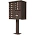Florence USPS Delivery Pedestal Mounted vital Cluster Box Unit with 12 Mailboxes, 1 Parcel Locker in Dark Bronze