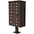 Florence USPS Delivery Pedestal Mounted vital Cluster Box Unit with 13 Mailboxes, 1 Parcel Locker in Dark Bronze