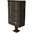 Florence USPS Delivery Pedestal Mounted vital Cluster Box Unit with 16 Mailboxes, 2 Parcel Lockers in Dark Bronze