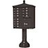 Florence USPS Delivery Pedestal Mounted vogue Traditional Cluster Box Unit with 12 Mailboxes, 1 Parcel Locker in Dark Bronze