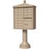 Florence USPS Delivery Pedestal Mounted vogue Traditional Cluster Box Unit with 12 Mailboxes, 1 Parcel Locker in Sandstone