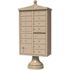Florence USPS Delivery Pedestal Mounted vogue Traditional Cluster Box Unit with 13 Mailboxes, 1 Parcel Locker in Sandstone