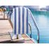 Oxford Cabana 30 in. x 60 in., 9 lbs. White with Blue Stripes Pool Towel with Plain Hem (36 per Case)