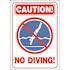 20 in. x 14 in. Pool Signs Pool Accessories and Hardware Caution No Diving