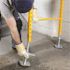 24-inch Galvanized Steel Adjustable Leveling Jacks with Heavy-Duty Base Plate and Wing Nut Screw for Scaffolds, 4-Pack