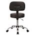 BOSS Office Products Black Vinyl Task Stool with Back Rest, Chrome Base and Seat Height Adjustment