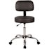 BOSS Office Products Black Vinyl Task Stool with Back Rest, Chrome Base and Seat Height Adjustment