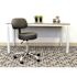 BOSS Office Products Black Vinyl Task Stool with Back Rest, Chrome Base and Seat Height Adjustment