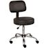 BOSS Office Products Black Vinyl Task Stool with Back Rest, Chrome Base and Seat Height Adjustment