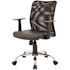 BOSS Office Products Black Mesh Black Vinyl Seat Chrome Base T-Arms Pneumatic Lift Mesh Task Chair